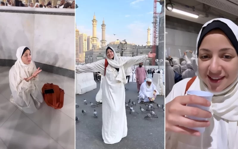 فيديو صادم لفنانة مصرية شهيرة ظهرت في افلام إباحية بعد وصولها الى السعودية وانهيارها أمام الكعبة.
