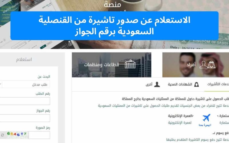 خطوات الاستعلام عن صدور تأشيرة من القنصلية السعودية برقم الطلب