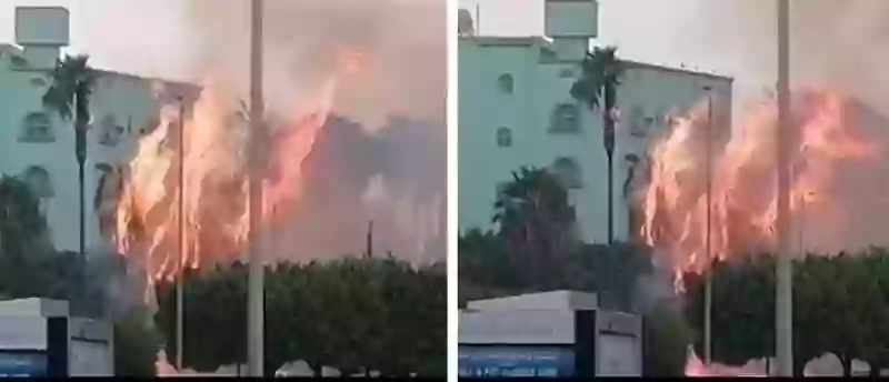 فيديو يوثق الدمار الذي خلفته الصاعقة التي اشعلت حريق الطائف الضخم