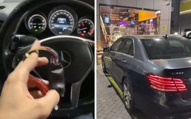 رجل سعودي يوثق بالفيديو شراء سيارة مرسيدس إي 250 من دبي على اعتبار أنها نظيفة وعدادها قليل.. وعند استخدامها تعطل العداد واكتشف المصيبة! شاهد
