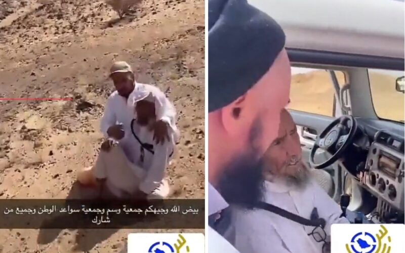 فيديو متداول يكشف فيه عن الحالة الصحية لشايب سعودي تاه في الصحراء بالقرب من جبل شوك