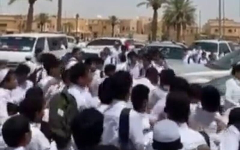 شاهد.. ملاكمة ومشاجرة جماعية بين طلاب أمام إحدى المدارس في السعودية