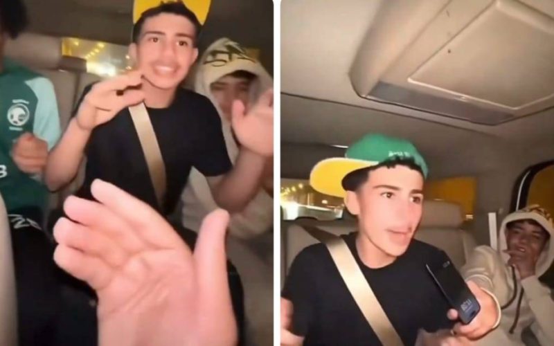 ابن كريستيانو رونالدو يغني اغنية سعودية برفقة اصدقائة السعوديين في سيارة غالية الثمن!!