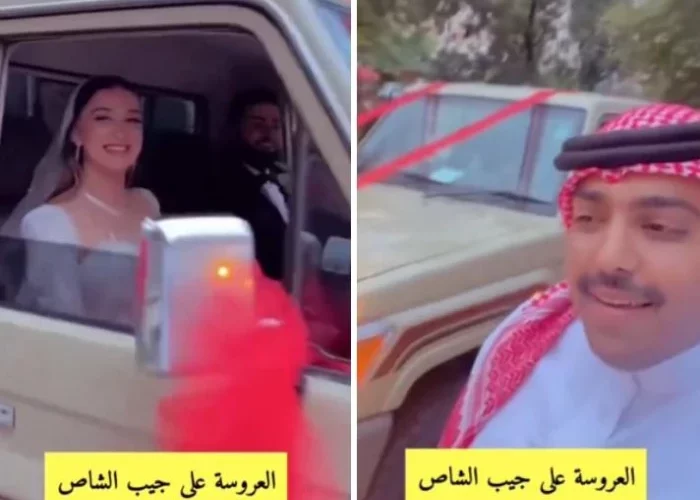 شاهد: سعودي كان يزف عروس تركية بسيارة “جيب شاص” وسط اسطنبول وفجأة حدثت المفاجأة!!